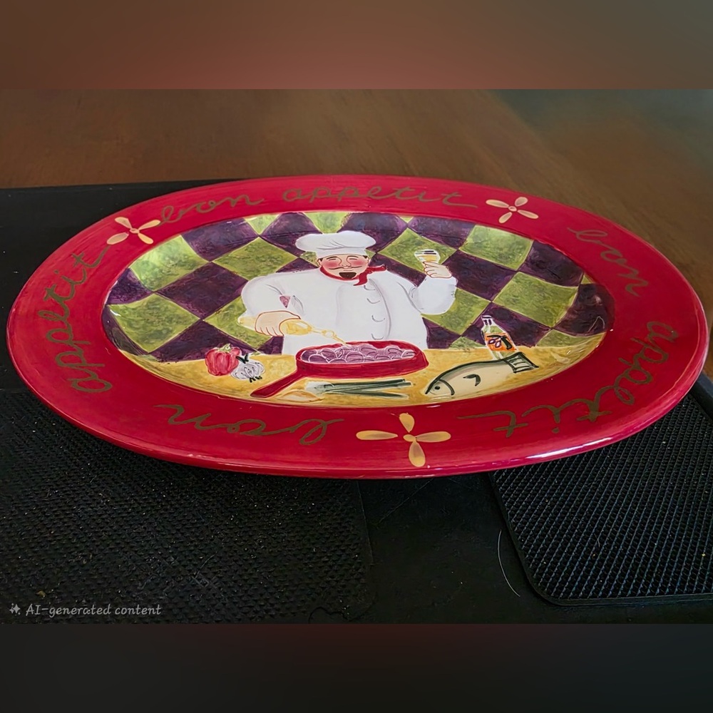 Certified international Jennifer Brinley Fat Chef 16” platter